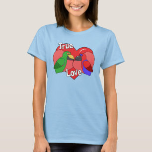 T-shirt Roupa de Solomon Island Eclectus dos Lovebirds