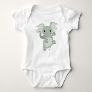 T-shirt Roupa do bebê do elefante dos desenhos animados d