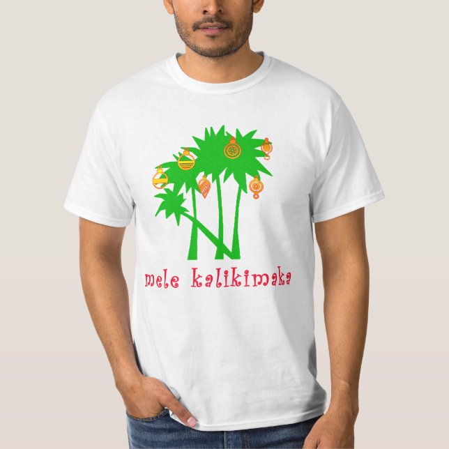T-shirt Roupa havaiano do Natal de Mele Kalikimaka (Frente)