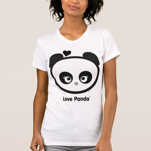 T-shirt Roupa ocasional das senhoras da colher de Panda® (Frente)