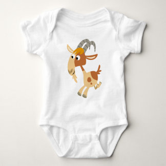 T-shirt Roupa Running do bebê da cabra dos desenhos