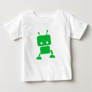 T-shirt Roupa verde do bebê do robô do bebê