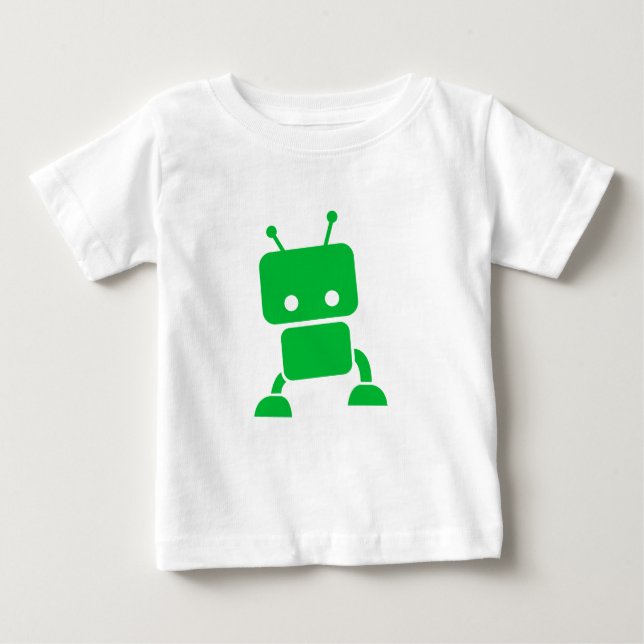 T-shirt Roupa verde do bebê do robô do bebê (Frente)
