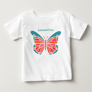 T-shirt Roupas com nome personalizado de borboleta estiliz