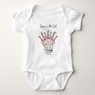 T-shirt Roupas de bebê fofas com desenho de cupcake