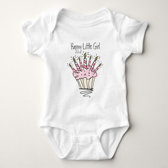 T-shirt Roupas de bebê fofas com desenho de cupcake (Frente)