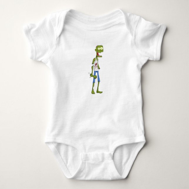 T-shirt Roupas de bebê. Zombie. (Frente)