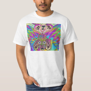 T-shirt Roupas Presentes Retro 60s Psicodélicos Corações F