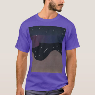 T-shirt roxa com Montanhas e Céu Noturno