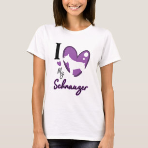 T-shirt Roxo, adoro o meu schnauzer