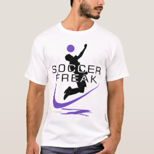 T-shirt roxo arrepiante dos meninos do futebol