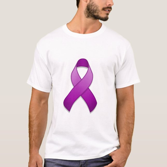 T-shirt roxo da fita da consciência (Frente)