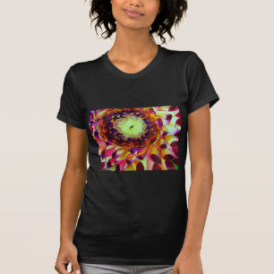 T-shirt Roxo Dahlia abstrato original da arte floral