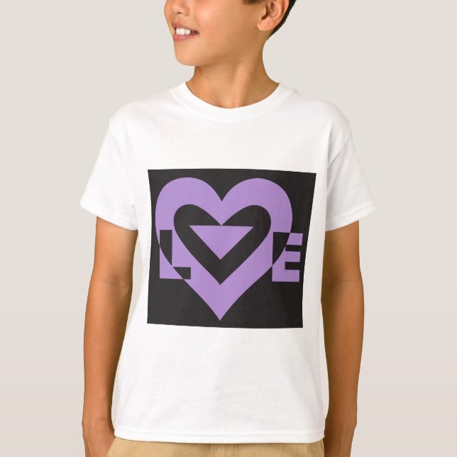 T-shirt Roxo do Amor a Preto (Frente)