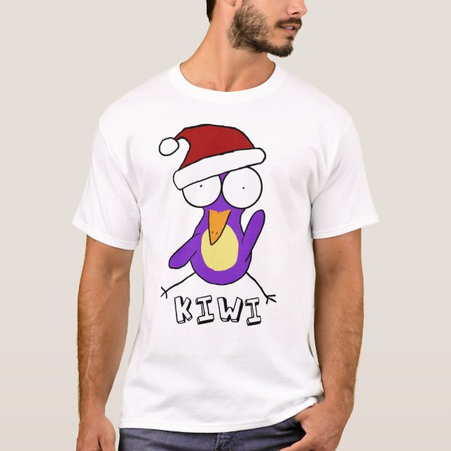 T-shirt roxo do quivi do papai noel (Frente)