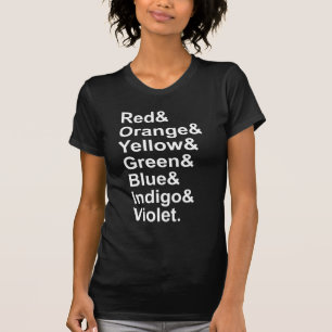 T-shirt ROYGBIV Vermelho Laranja Amarelo Verde Azul Índigo