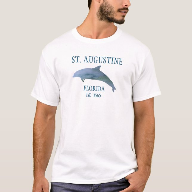 T-Shirt rua Augustine EST 1565 Beach Dolphin (Frente)
