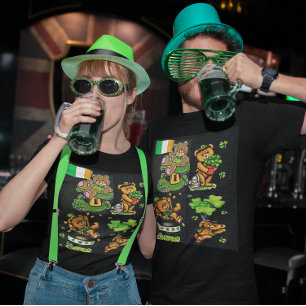 T-shirt Rua de Urso de Teddy. Coleção de Dia de Patrick