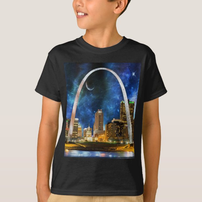 T-shirt Rua espacial Louis Skyline. (Frente)