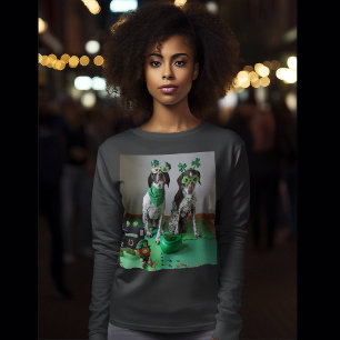 T-shirt Rua, festa de cães do dia de Patrick, damas de lon