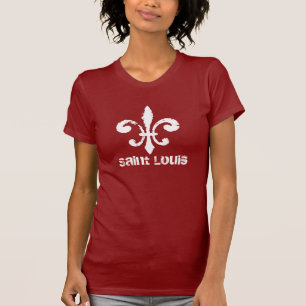 T-shirt Rua Louis MO Fleur De Lis em Branco