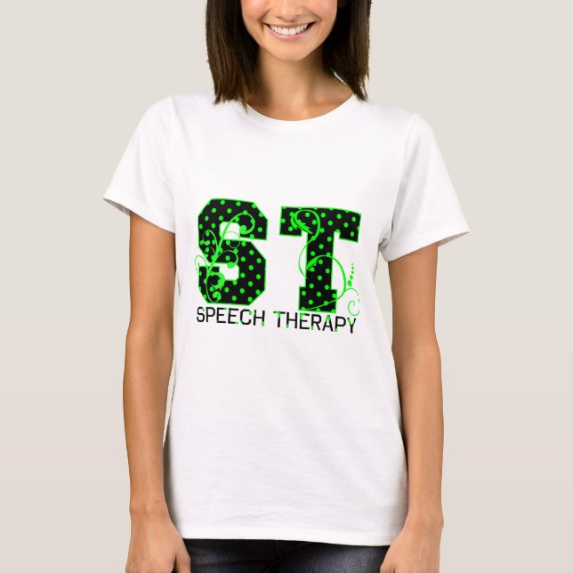 T-shirt ruas verdes e bolinhas pretas (Frente)