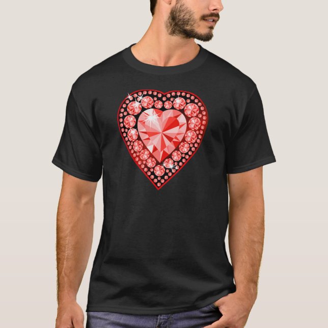 T-shirt Ruby Gemstone Heart (Frente)