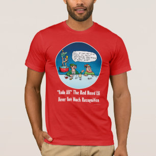 T-shirt Rude Alf O Cartoon Engraçado Do Elf Vermelho Nose