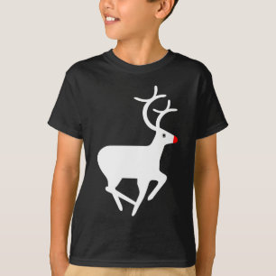 T-shirt Rudolf, Reindeer Vermelho Nosed