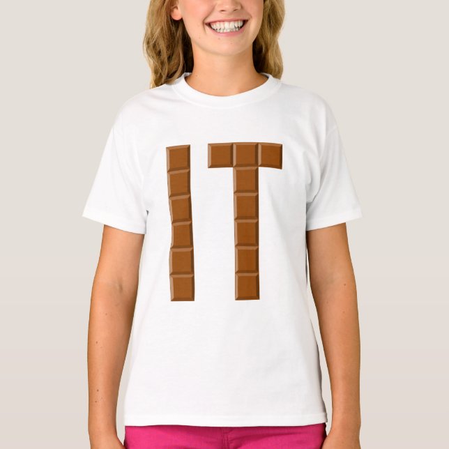 T-shirt Ruffle para raparigas CHOCOLATE (Frente)