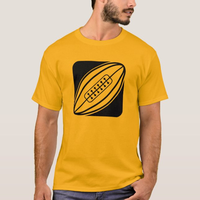 T-shirt Rugby amarelo-laranja (Frente)