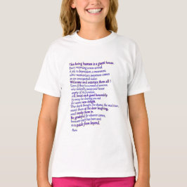 T-shirt Rumi: ser do ser humano é uma residencial