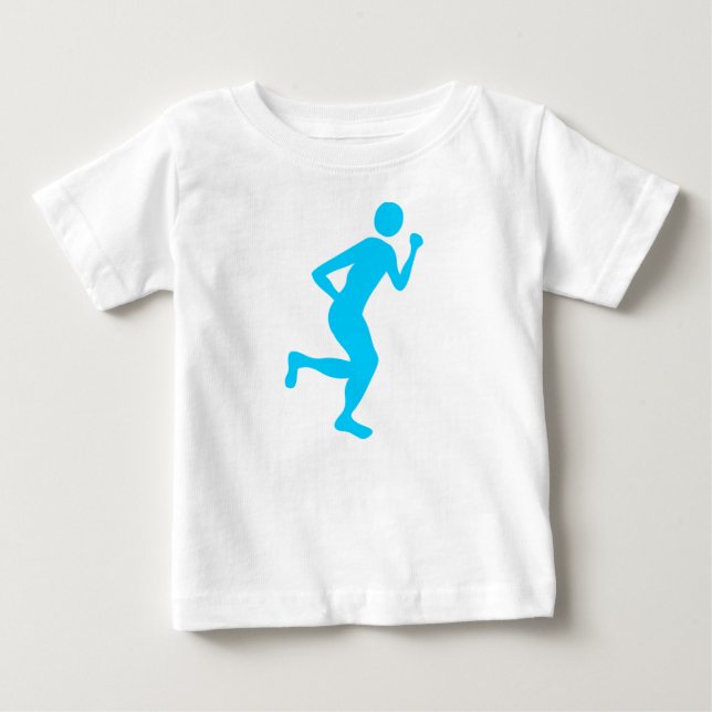 T-shirt Runner (Homem) - Azul-Céu (Frente)
