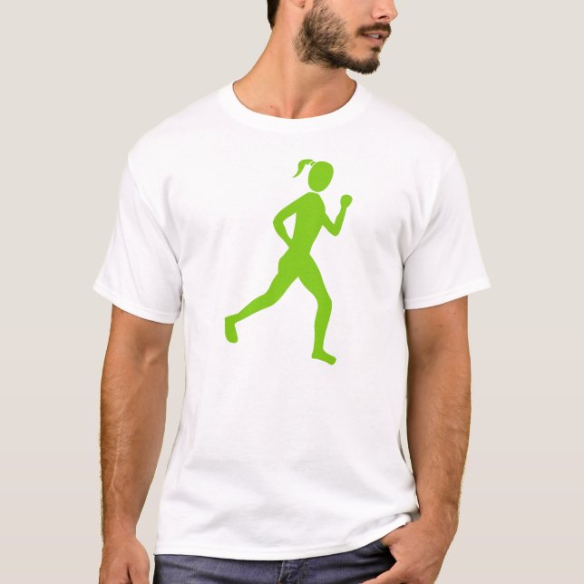 T-shirt Runner (Mulher) - Verde marciano (Frente)