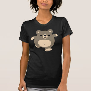 T-shirt Running bonito das mulheres do urso dos