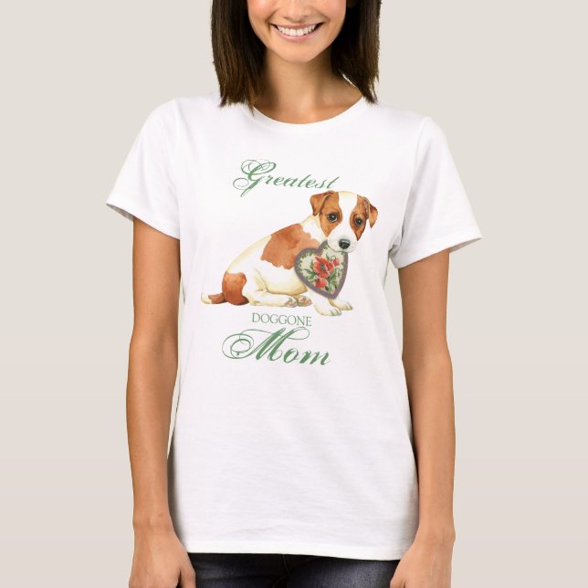 T-shirt Russell Terrier Heart Mãe (Frente)