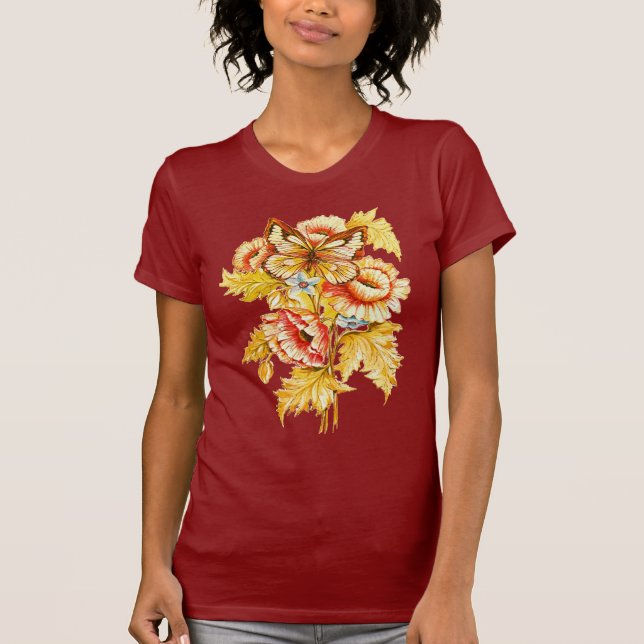 T-shirt Russo do vintage floral (Frente)