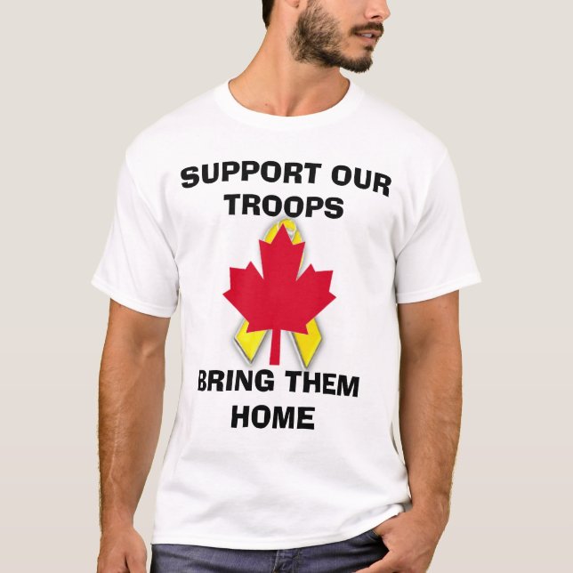 T-shirt s45new, canadian.gif novo, APOIAM NOSSO TROOPSBRI… (Frente)