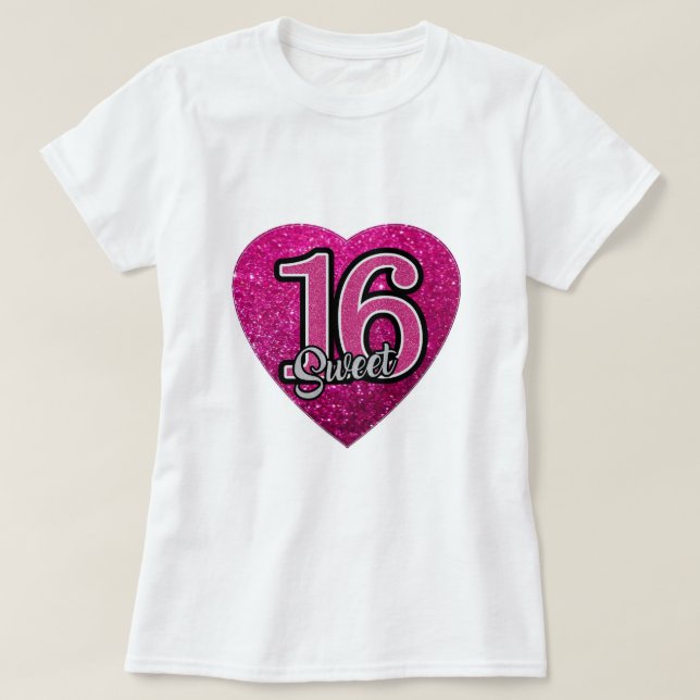 T-Shirt S M L XL Raparigas Colhidas Rosa Glitter S (Frente do Design)