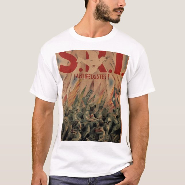 T-shirt S.R.I. Antifascist! Pense o poster do (Frente)