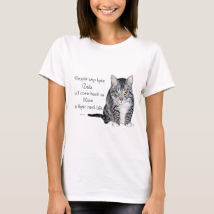 T-shirt Sabedoria Felina - Pessoas que odeiam Gatos