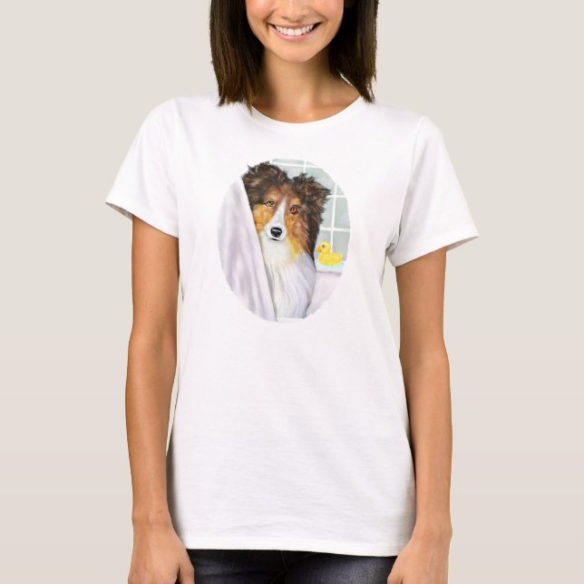 T-shirt Sable Sheltie Bath (Frente)