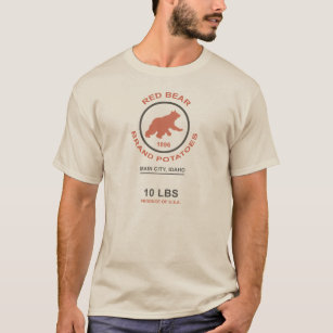 T-shirt Saco da batata do vintage (marca vermelha do urso)