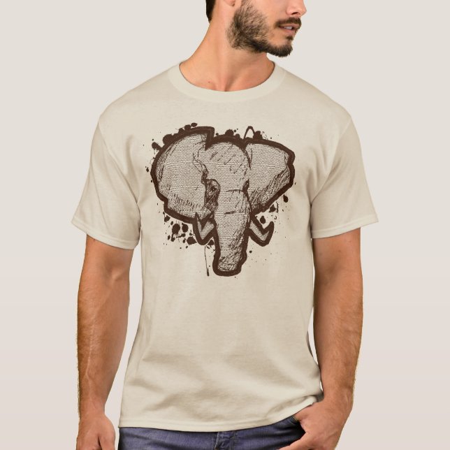 T-shirt Safari do elefante (Frente)
