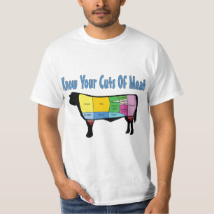 T-shirt Saiba seus cortes de carne