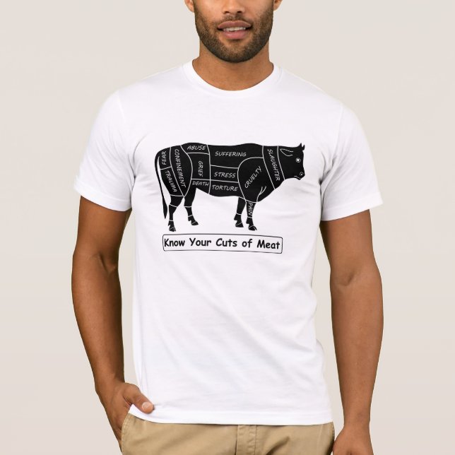 T-shirt Saiba seus cortes de carne (Frente)