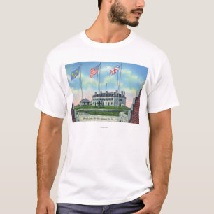 T-shirt Sala do oficial graduado no castelo francês velho