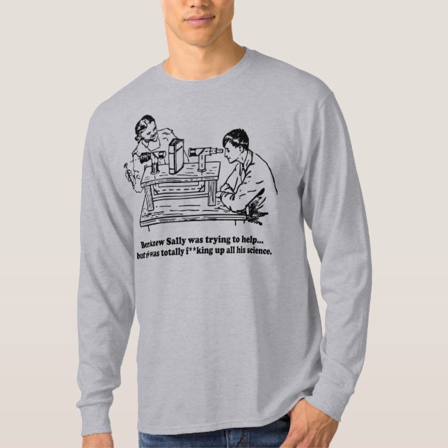 T-shirt Sally não pode ciência - editada (Frente)