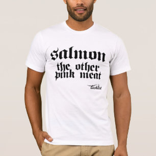 T-shirt Salmões a outra carne cor-de-rosa