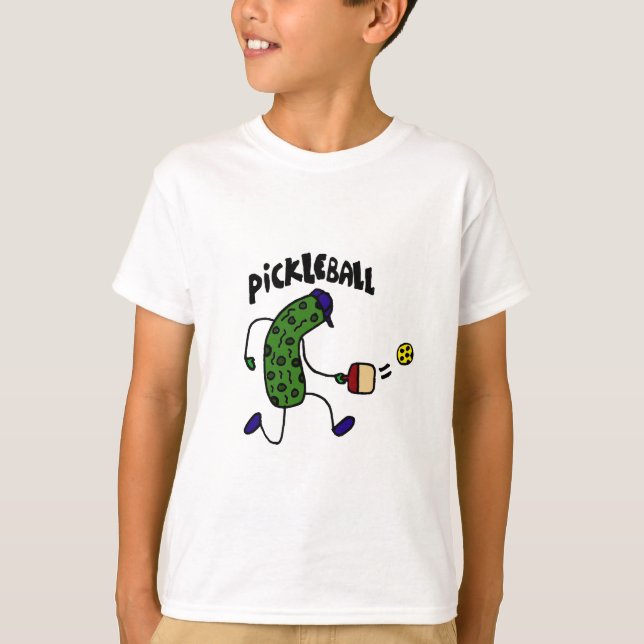 T-shirt Salmoura engraçada que joga Pickleball (Frente)